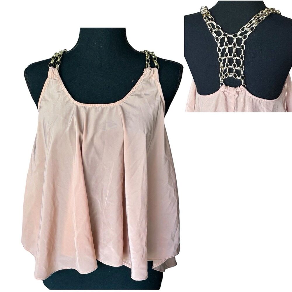 XTAREN Swing Cami With Chain Link Racerback Straps Taupe Color